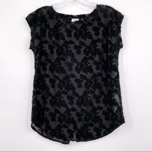 Aritzia Wilfred Black Floral Jacquard Open Back Blouse “Anvers” Sz XXS - Picture 1 of 9
